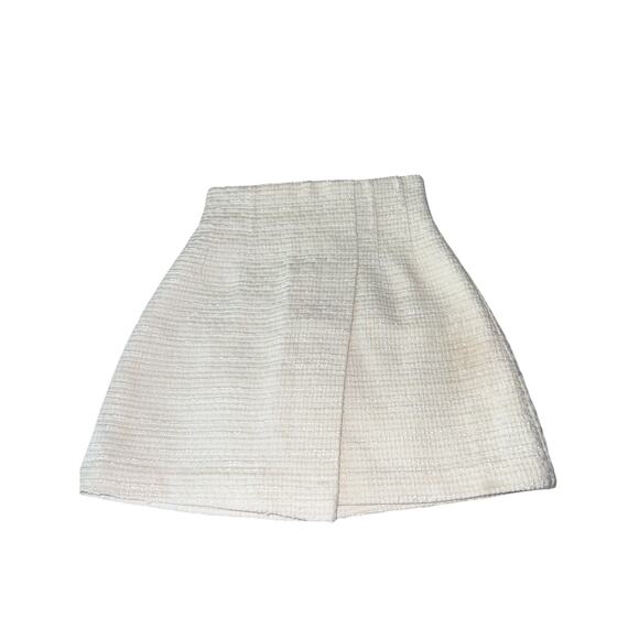 Sheike White Textured Tweed Mini Skirt Women’s Size 6 - Picture 1 of 7